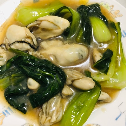 牡蠣と青梗菜の中華炒め